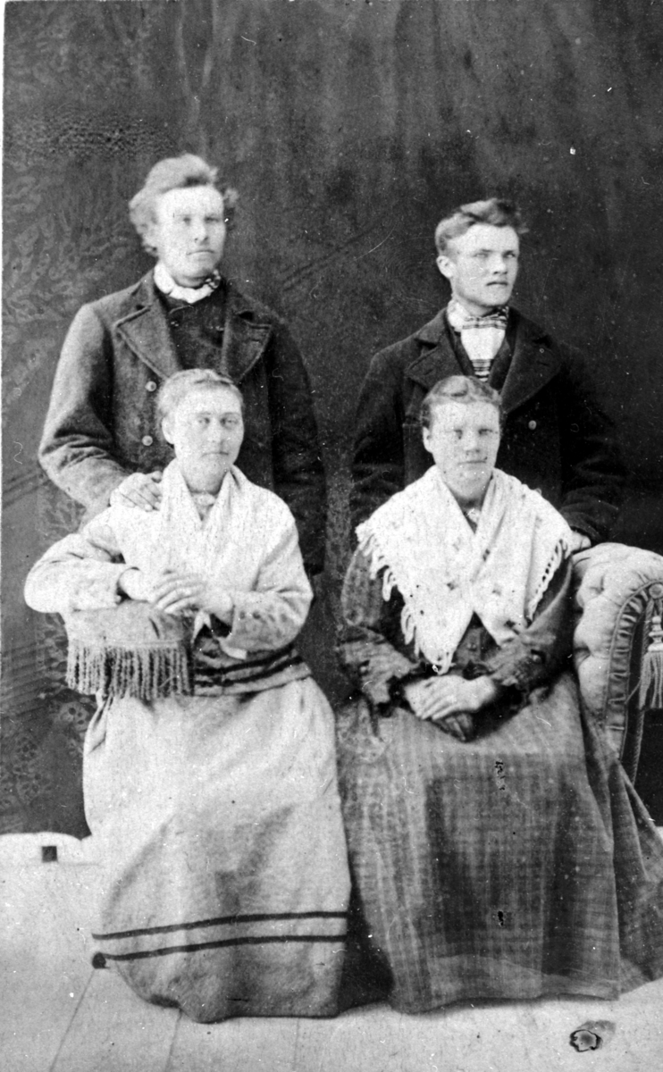 Familieportrett av folk fra Tranøy, Senja tatt i Tromsø 1888