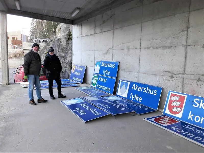 Veiskilt fra prosjektet.