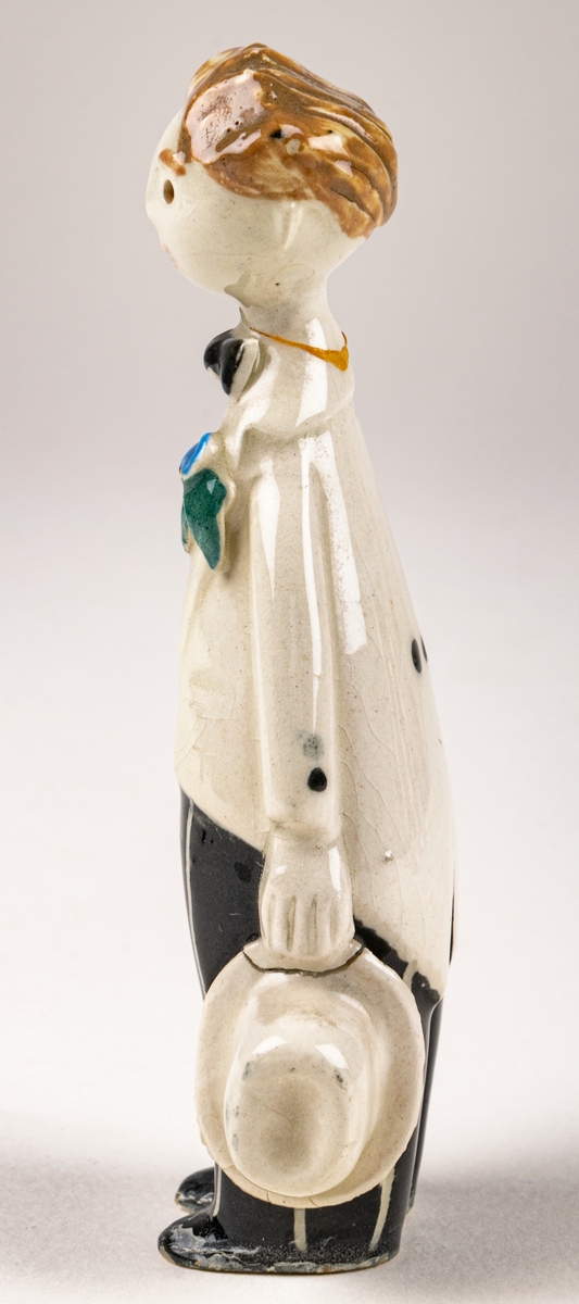 Figurin Brudgum till Brudfölje, figuringrupp av  Dorothy Clough, 1955, Gefle Porslinsfabrik. Ingen märkning.