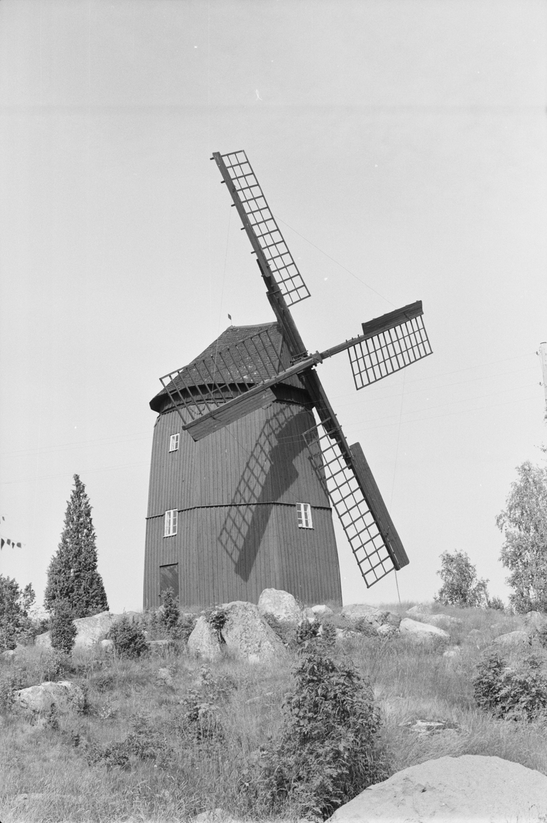 Väderkvarn, Ekeby 6:1, Ekeby väderkvarn, Vänge socken, Uppland 1975