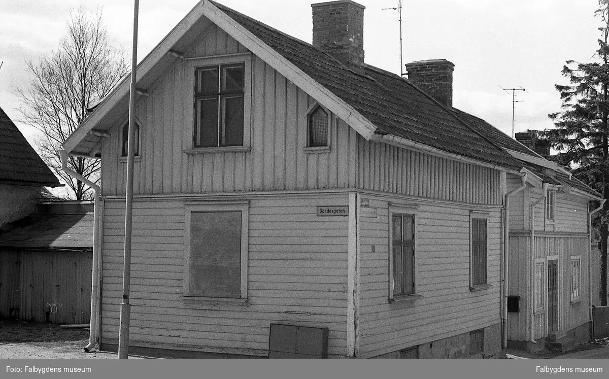 Byggnadsinventering 1972. Kopparslagaren 1. Hus 1 i hörnan mot Gärdesgatan.