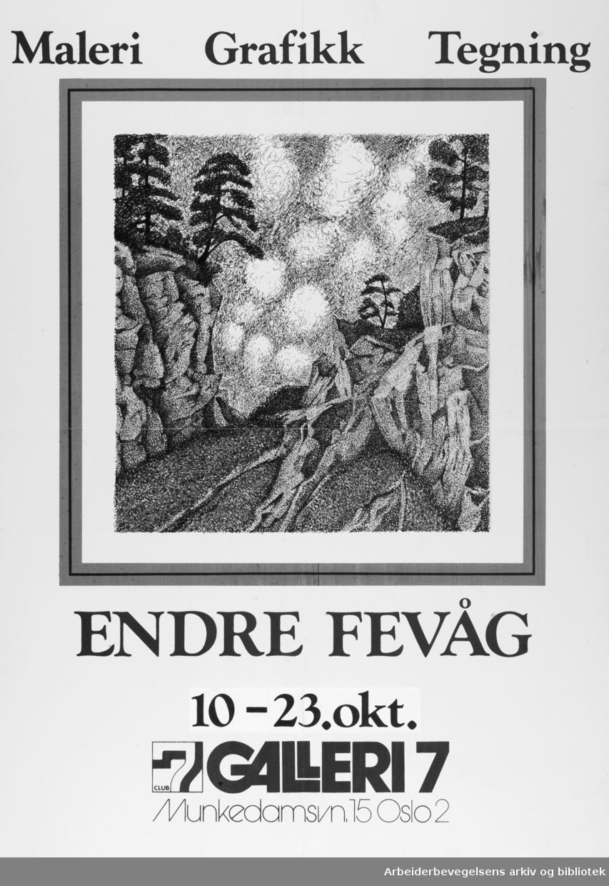 Club 7. Galleri 7. Endre Fevåg. Maleri, Grafikk, Tegning. U. Å.