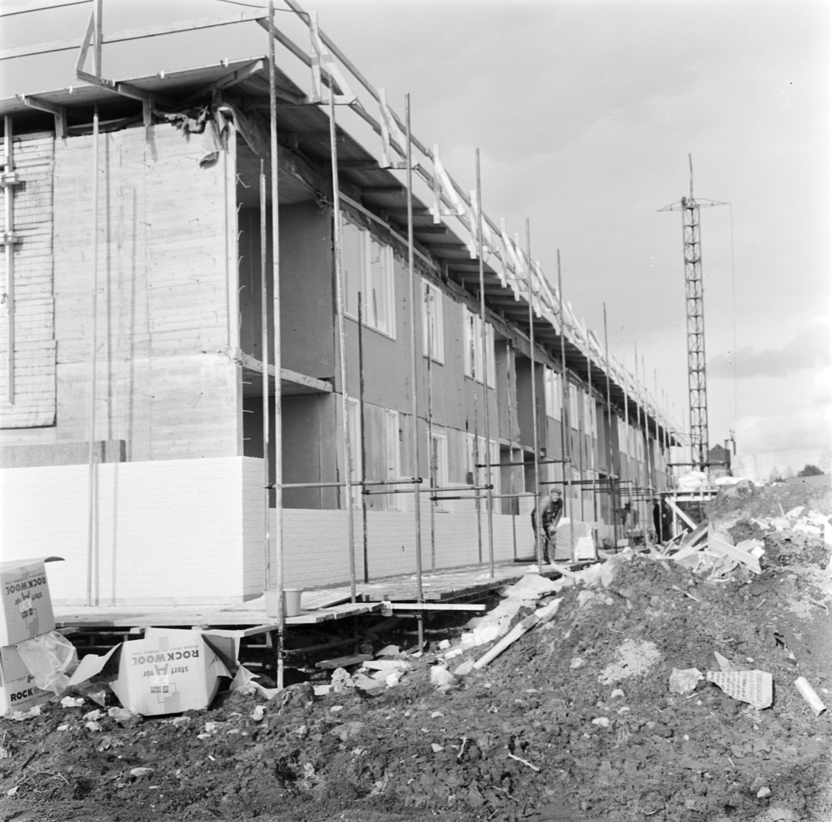Bostadsbygge i kvarteret Falken, Tierp, Uppland 1969