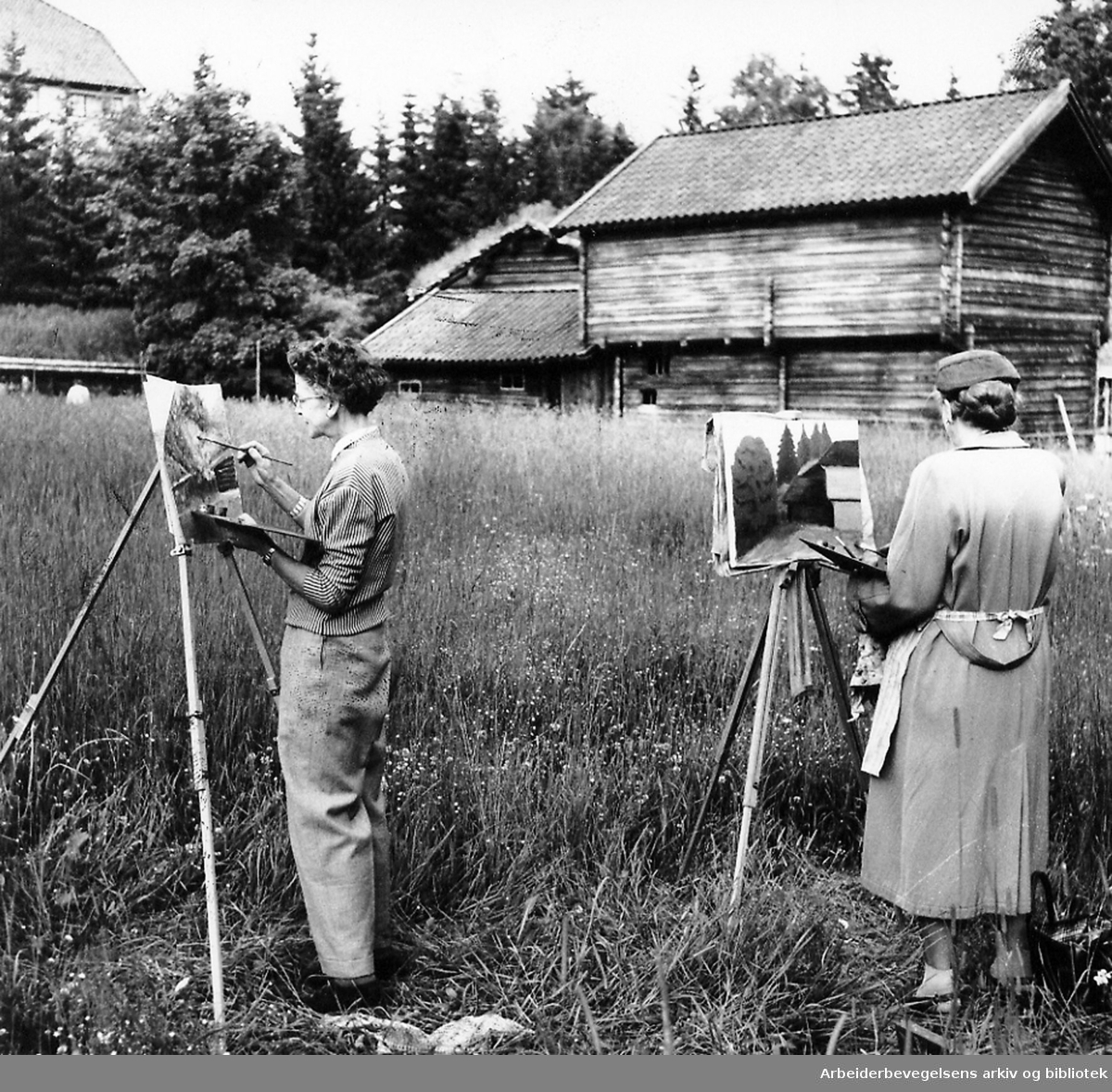 AOF-kurs for amatørmalere på Bygdøy. Juni 1957