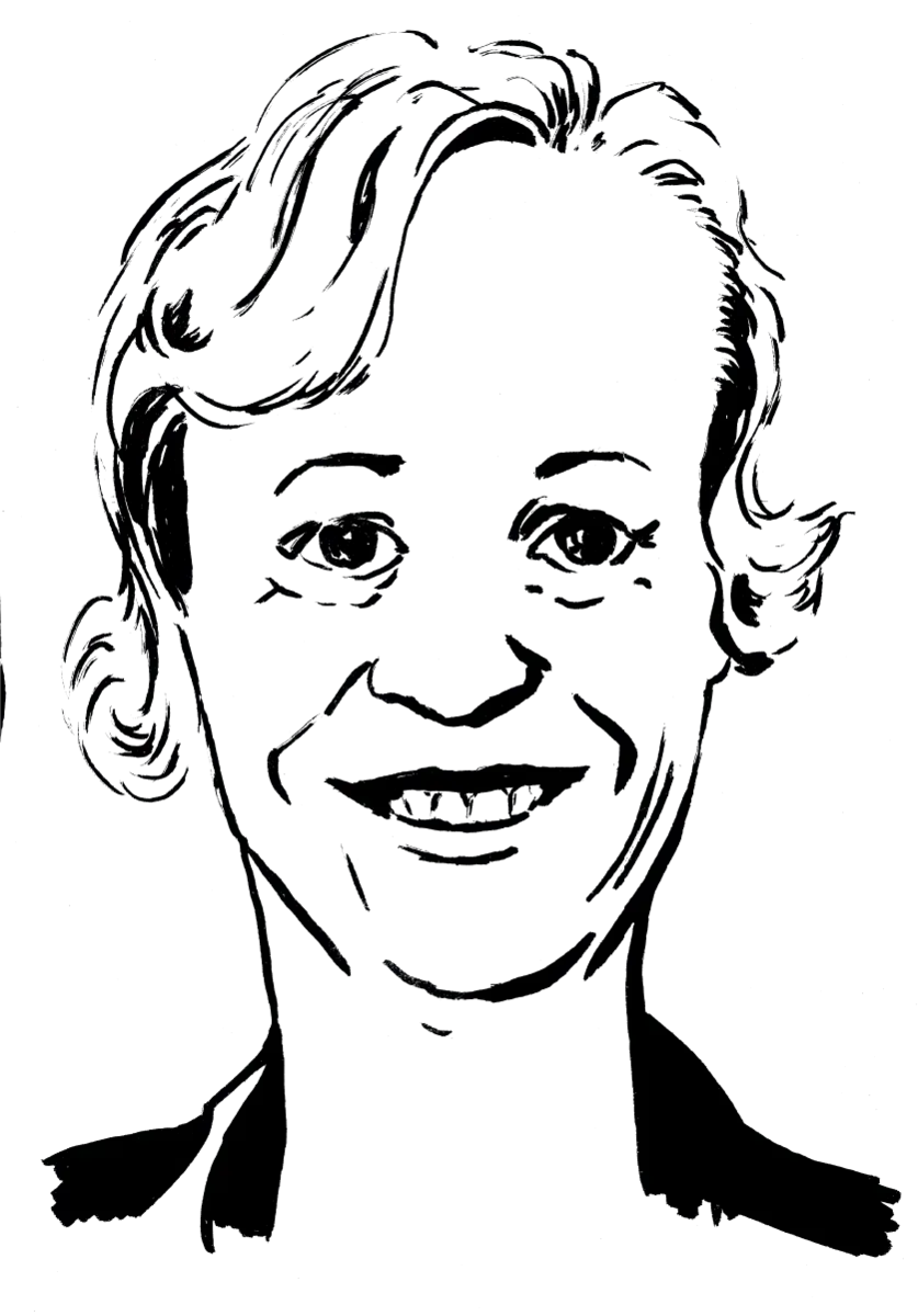 Drawing illustrating a woman.