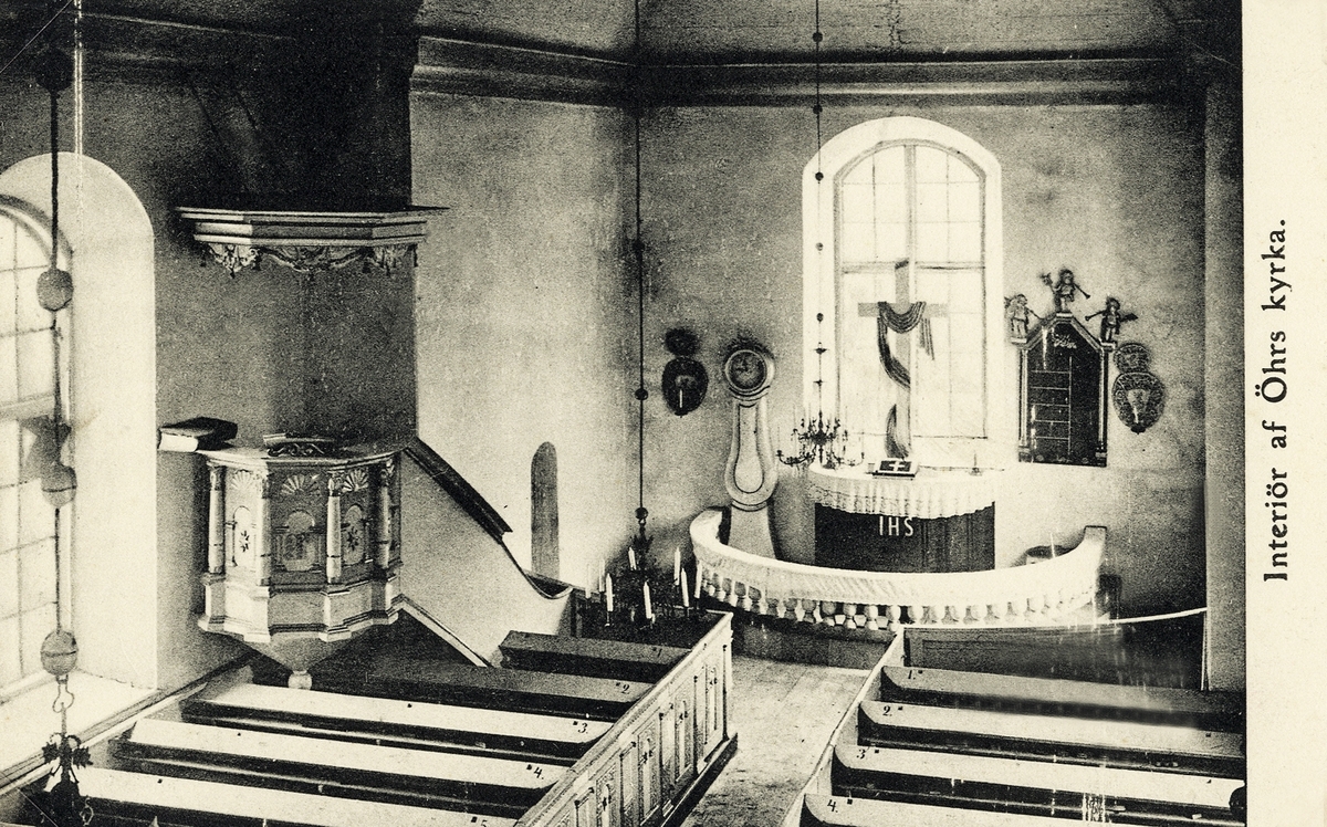 Interiör från Örs kyrka, ca 1905.