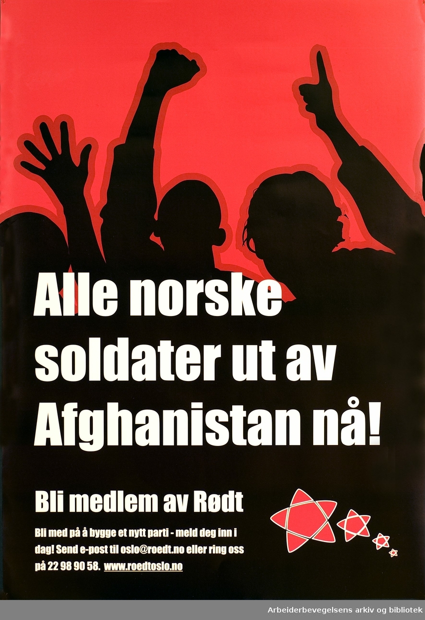 Alle norske soldater ut av Afghanistan nå!.Bli medlem av Rødt