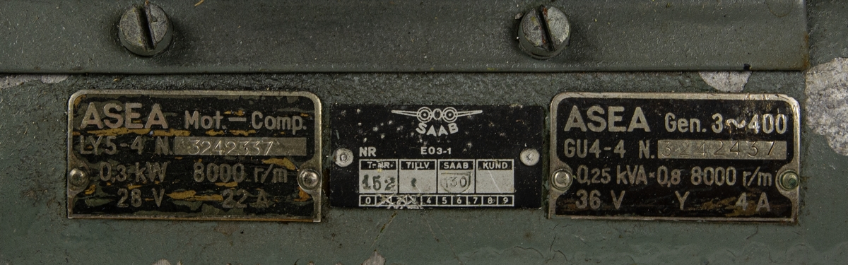 Generator ASEA typ GU4-4.