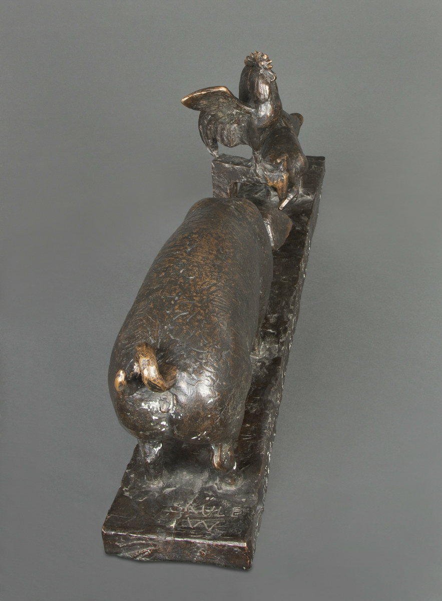 Småbruksidyll [Bronseskulptur]