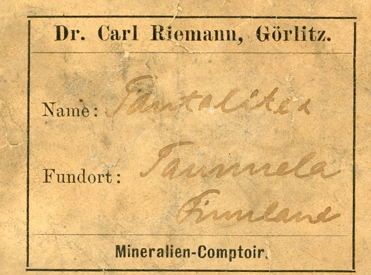 Dr. Carl Riemann, Görlitz => E.D. Drown => Philadelphia Academy of Natural Sciences