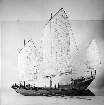 Modell av kinesisk djonk, 1700-tal | Model of a Chinese junk ship, 18th century