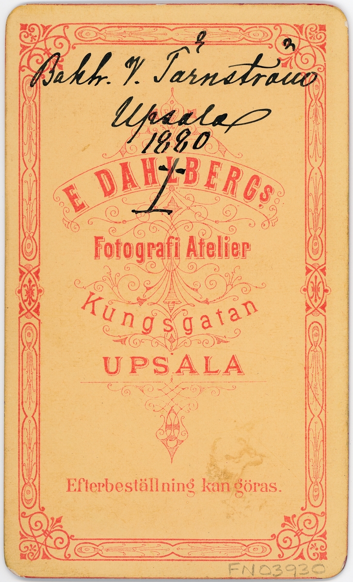 Kabinettsfotografi - V Tärnström, Uppsala 1880