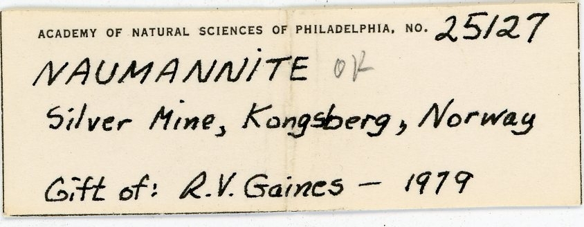 R.V. Gaines => Philadelphia Academy of Natural Sciences
