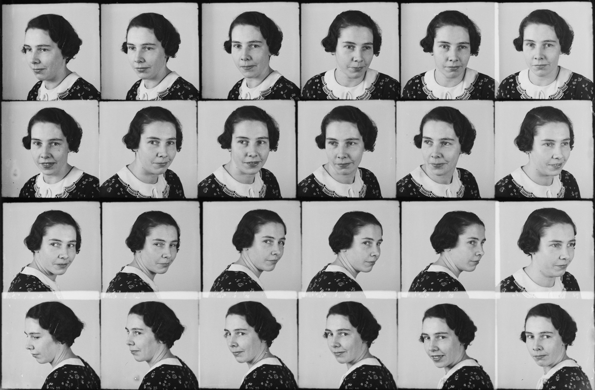 Ateljéporträtt - kvinna, Östhammar, Uppland, 1936