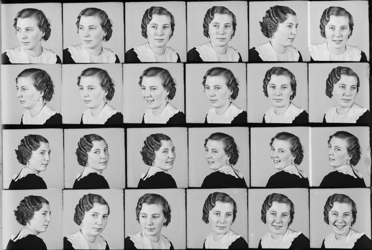 Ateljéporträtt - kvinna, Östhammar, Uppland, 1937