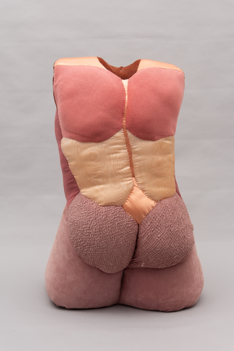 Kvinnetorso laget av kunstneren Sidsel Moe fra Kongsvinger til Kvinnemuseet,
Torsoen viser kvinnekroppen fra nakke til lår gjennom bruk av stoff i ulike rosa- og brunfarger.