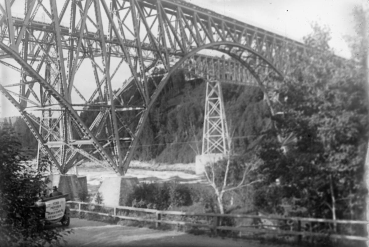Järnvägsbron i Forsmo. Cirka 1925.