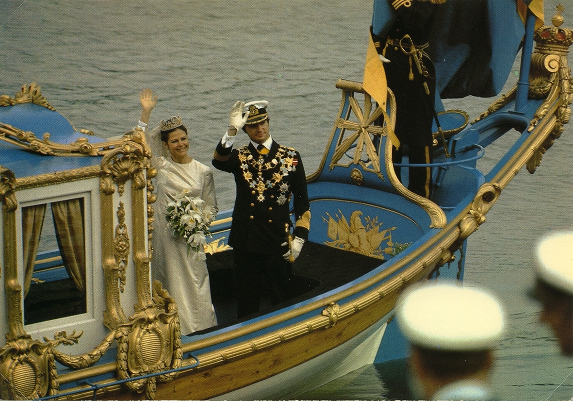 Bröllopet mellan Kung Carl XVI Gustaf och Silvia Sommerlath den 19 juni 1976.