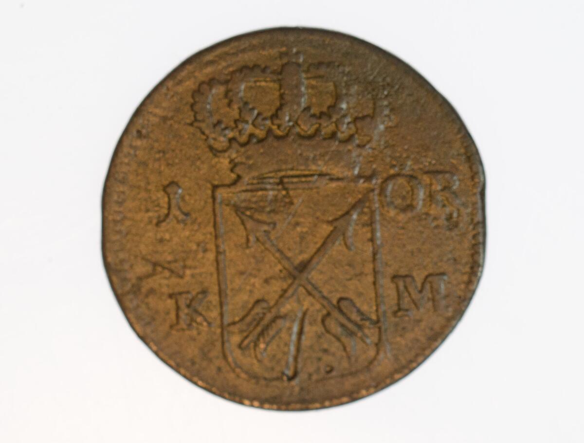 Mynt, 1 öre k.m. från Fredrik I tid, 1726