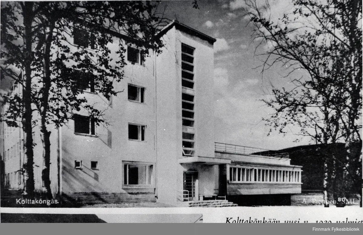 Boris Gleb Hotell er ferdig gjenoppbygget i 1939. I mellomkrigstiden tilhørte Boris Gleb Finland som en del av Petsamo (Petsjenga) (1920 - 1944). (reprokopi)
