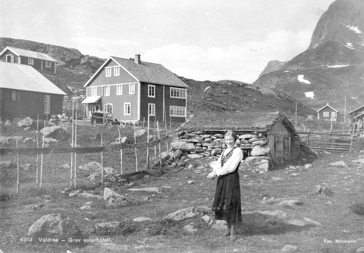 Postkort frå Grøv Seter, Vang i Valdres.