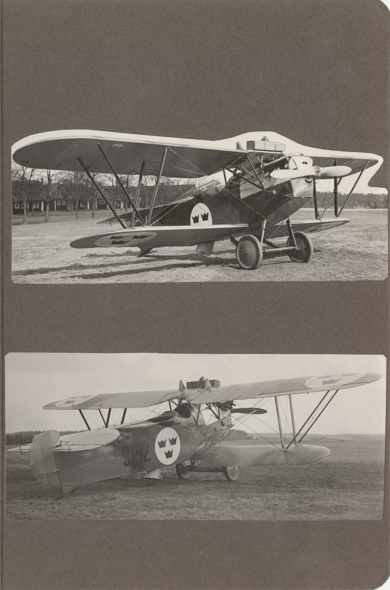 Flygplan A 1 Phönix E.2 Dront märkt nr 3192 står på flygfältet på F 3 Malmen, 1928-1929. Vy snett bakiifrån.