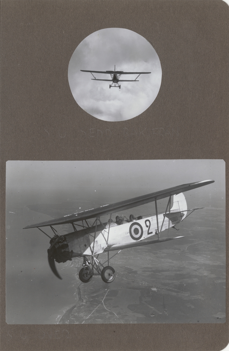 Flygplan S 6, Fokker C.VE märkt nr 2 och svart-vit kokard för övning. Vid flygvapenövning vid Almäs, Hjo, augusti 1931.