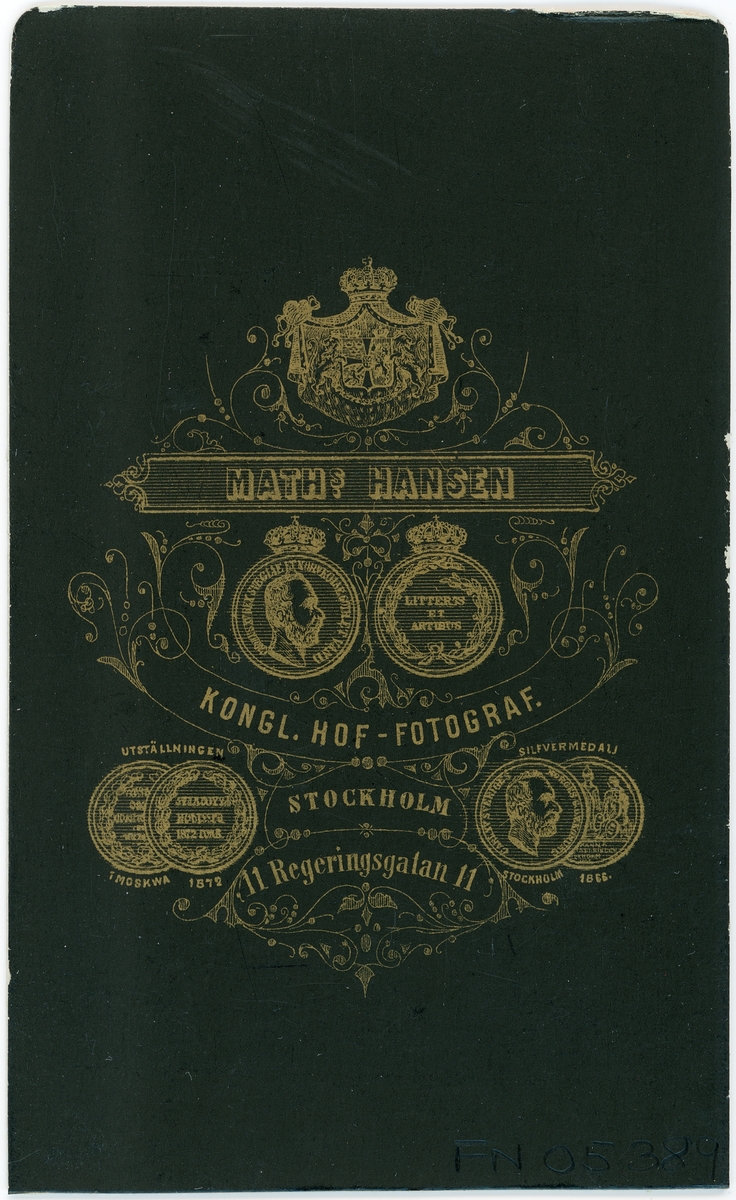 Kabinettsfotografi - Medico-Filosofie kandidat Holm, Stockholm 1882
