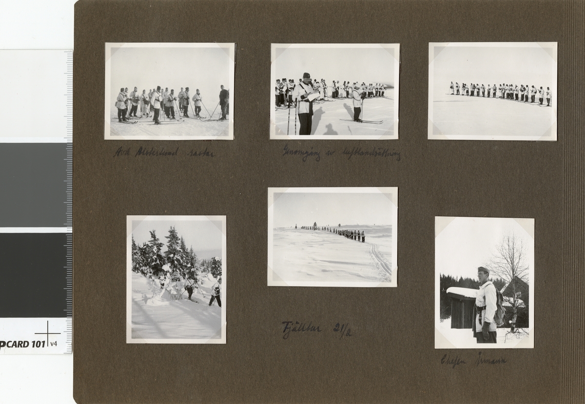 Text i fotoalbum: "AIHS vinterfältövning vid Sälen 15.-22. febr. 1942".