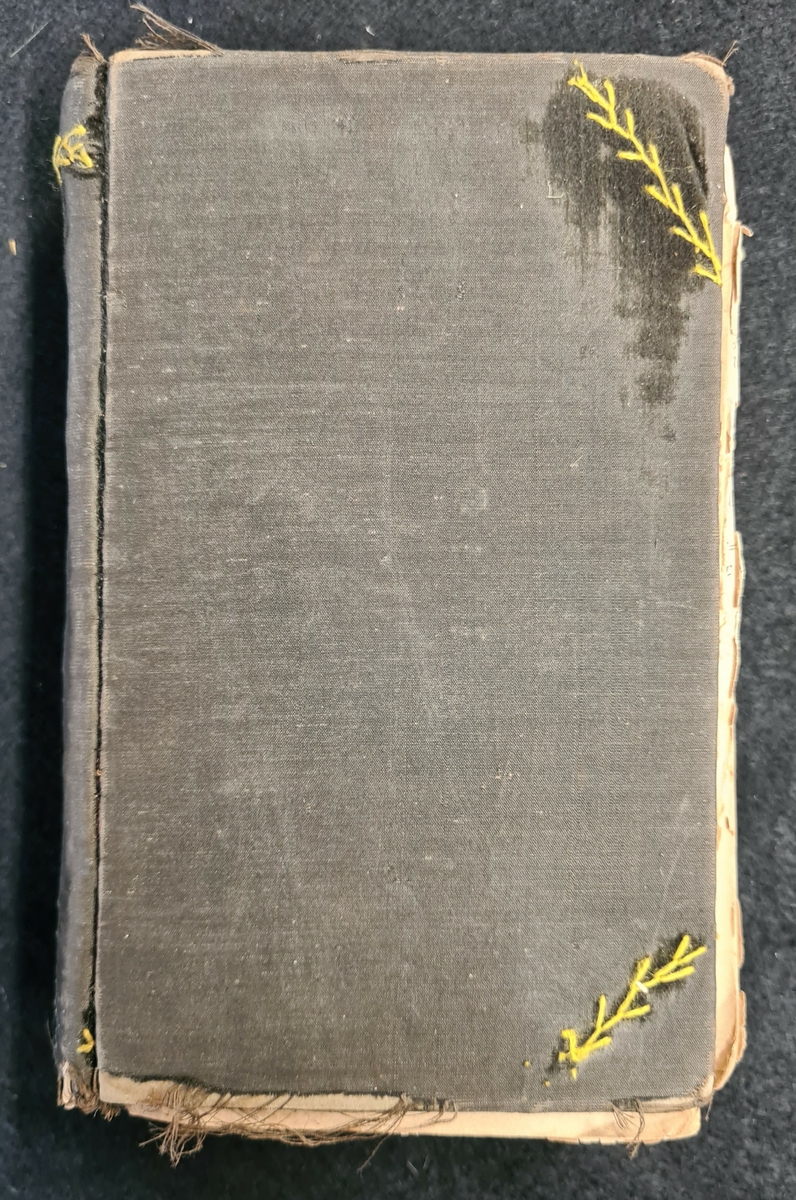 Psalmbok med broderi i form av kråkspark som sytts för att laga boken.

Ingår i en samling av psalmböcker från år 1858, 1881, 1884, 1893, 1930 och 1931.