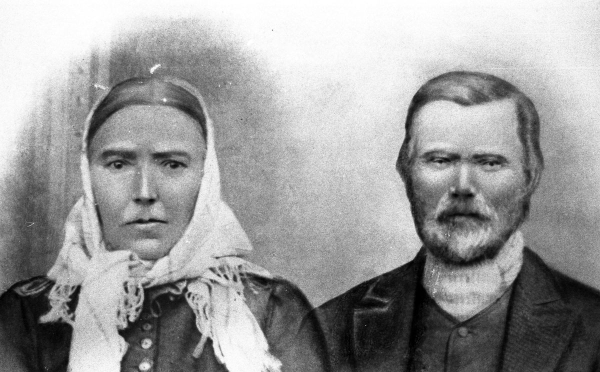 Andris Knutsen Nystuen og Anne Andersdotter Nystuen f. Raa i Lærdal