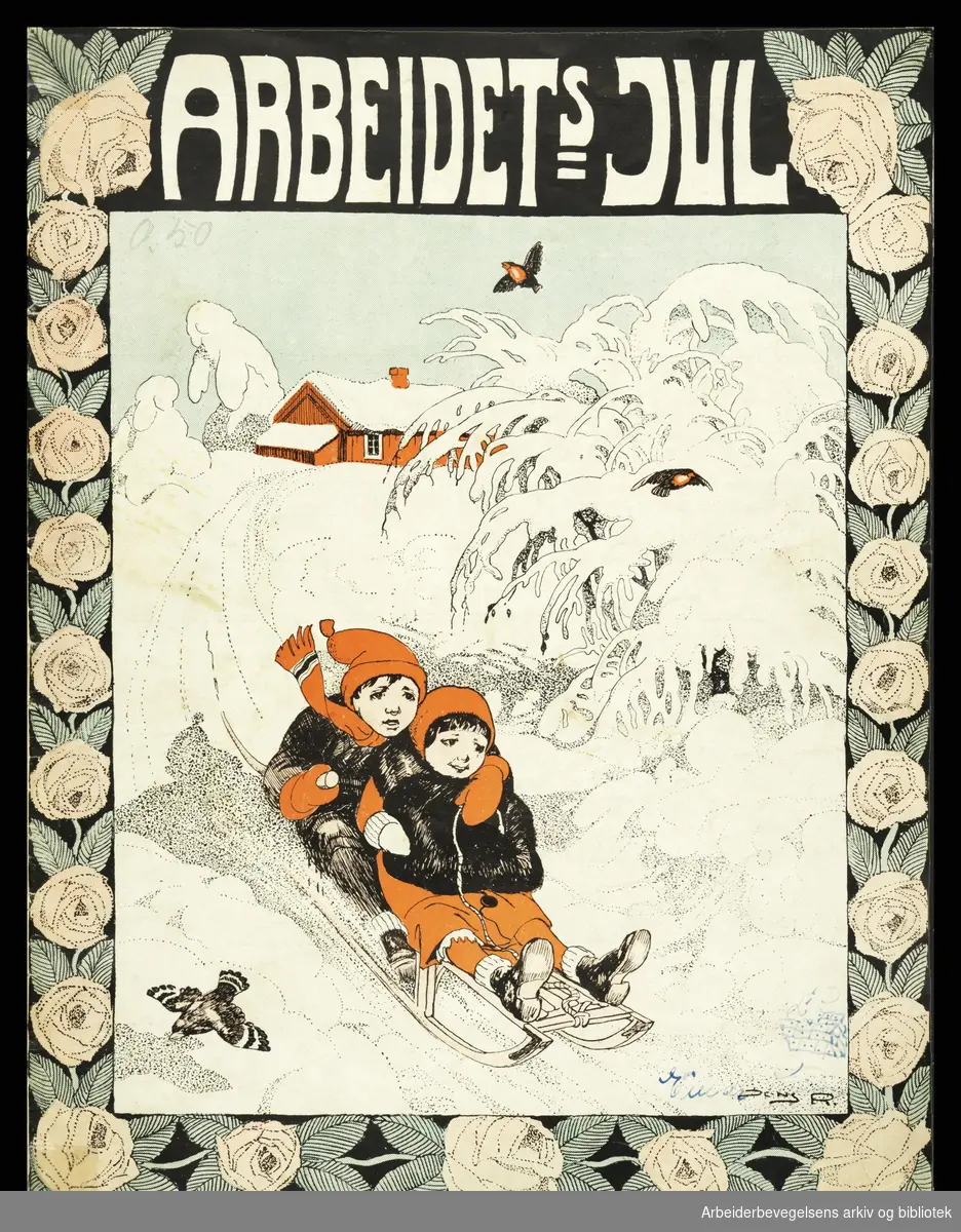 Arbeidets jul 1917. Forside. Illustrasjon: Jens R. Nilssen..