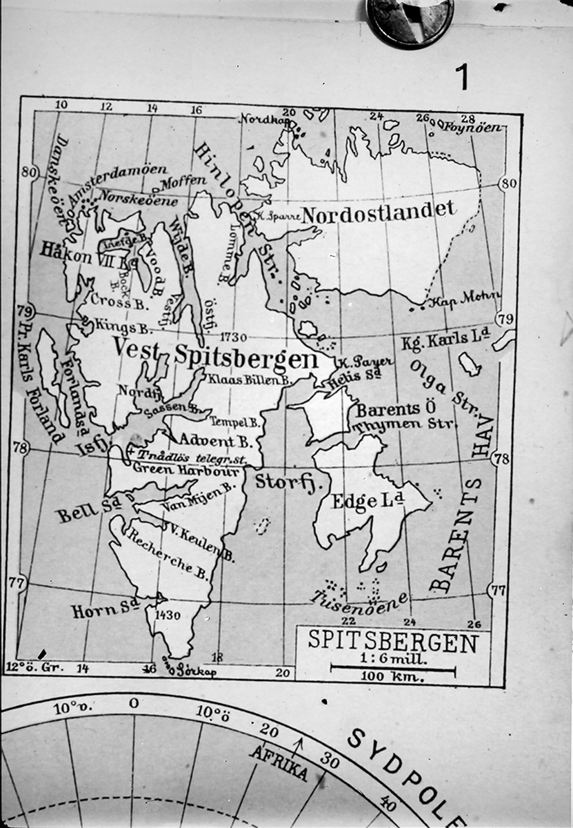 Detaljert kart over Spitsbergen.