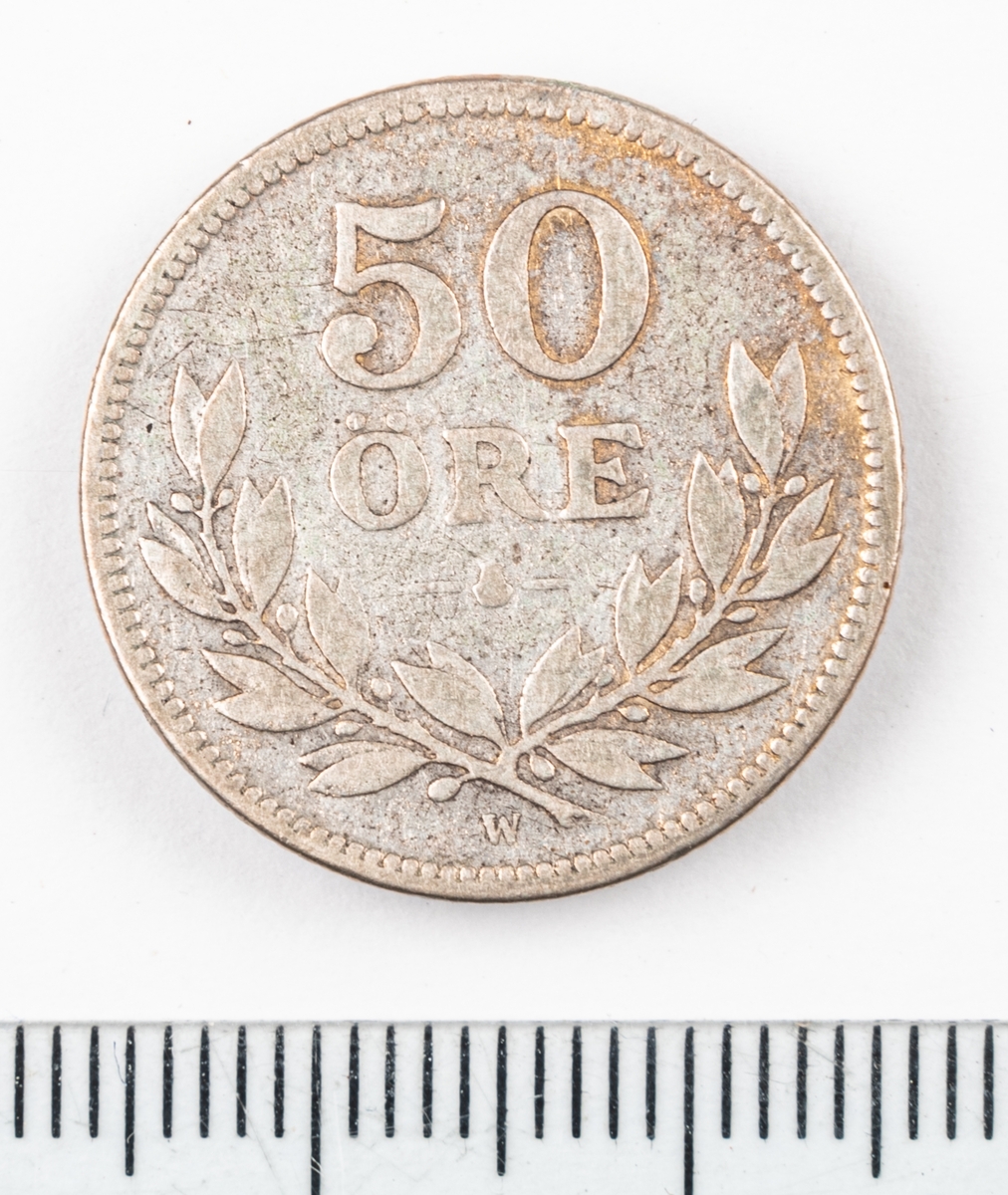Mynt, Sverige, 50 öre, 1914.