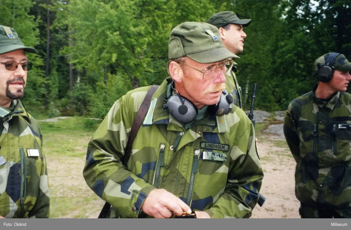 Vårfälttävlan, Ing 2. Från vänster Alf Bilker, Ing 2; major Claes Lindholm; okänd, okänd.