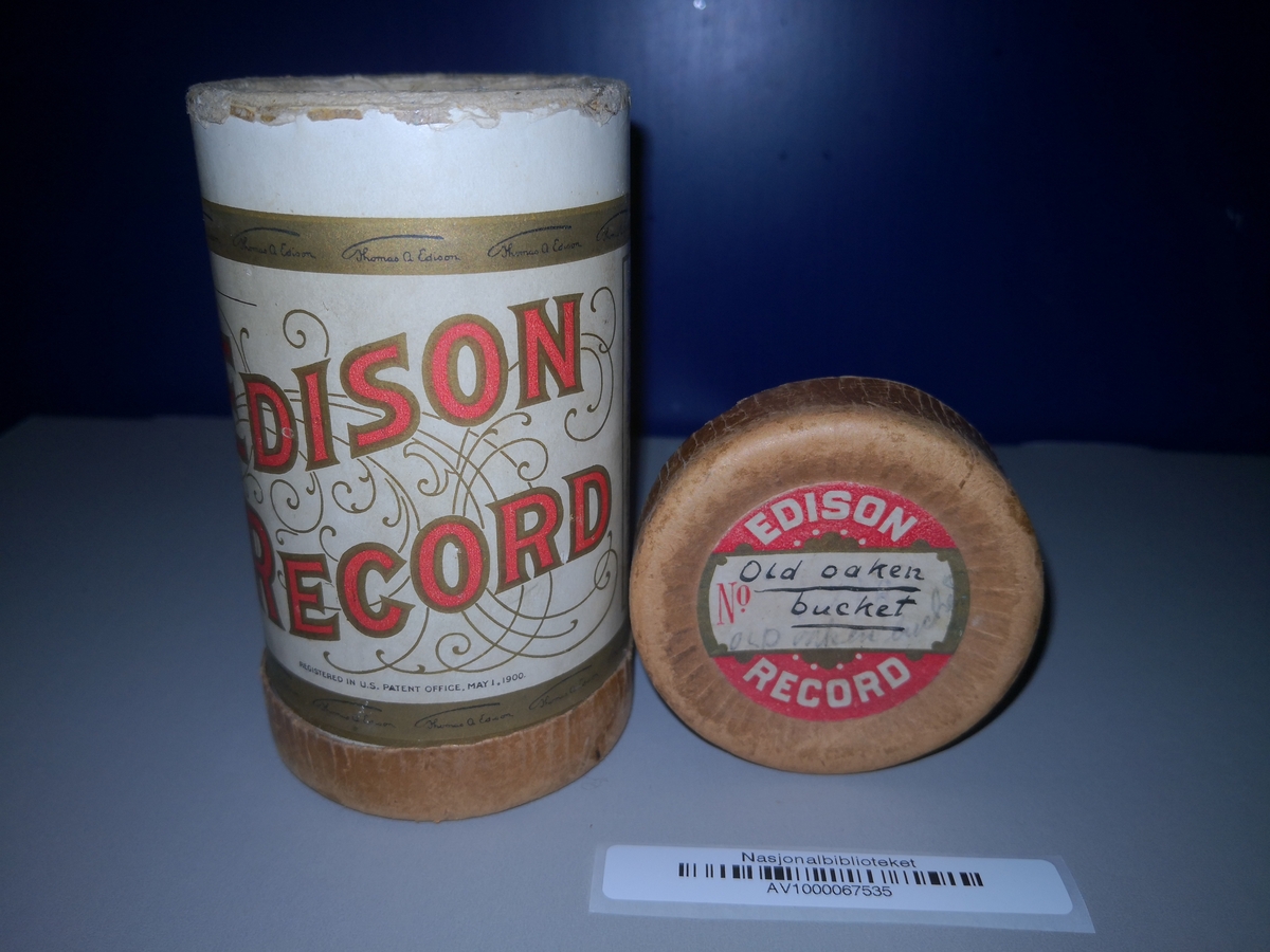 "Edison Male Quartet" synger "Old Oaken Bucket". Opptak på voksrull / fonografsylinder.