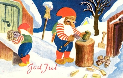 En samling julekort blandt annet med motiv tegnet av Christian Kittilsen (1907-1977).