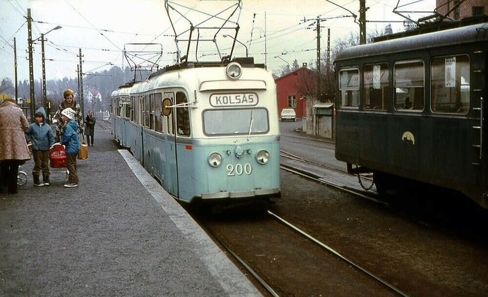 Oslo Sporveier, B1 200 og B1, Avløs,linje 9. 1972.