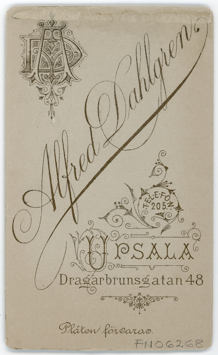 Kabinettsfotografi - agronom, Uppsala 1894