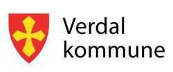 Verdal kommune. Kommunevåpen, rødt skjold med gult olavskors