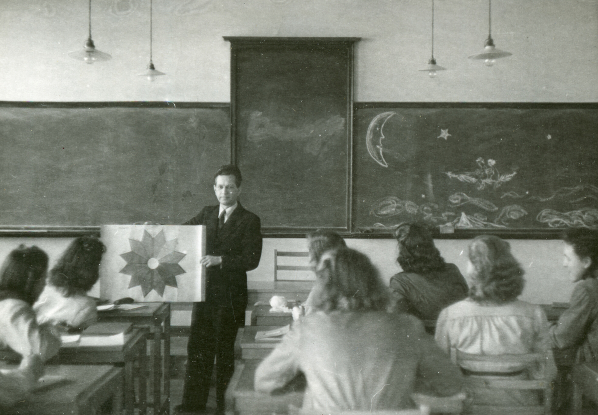 Frå undervisning på Oslo lærerskole på 1950-talet.