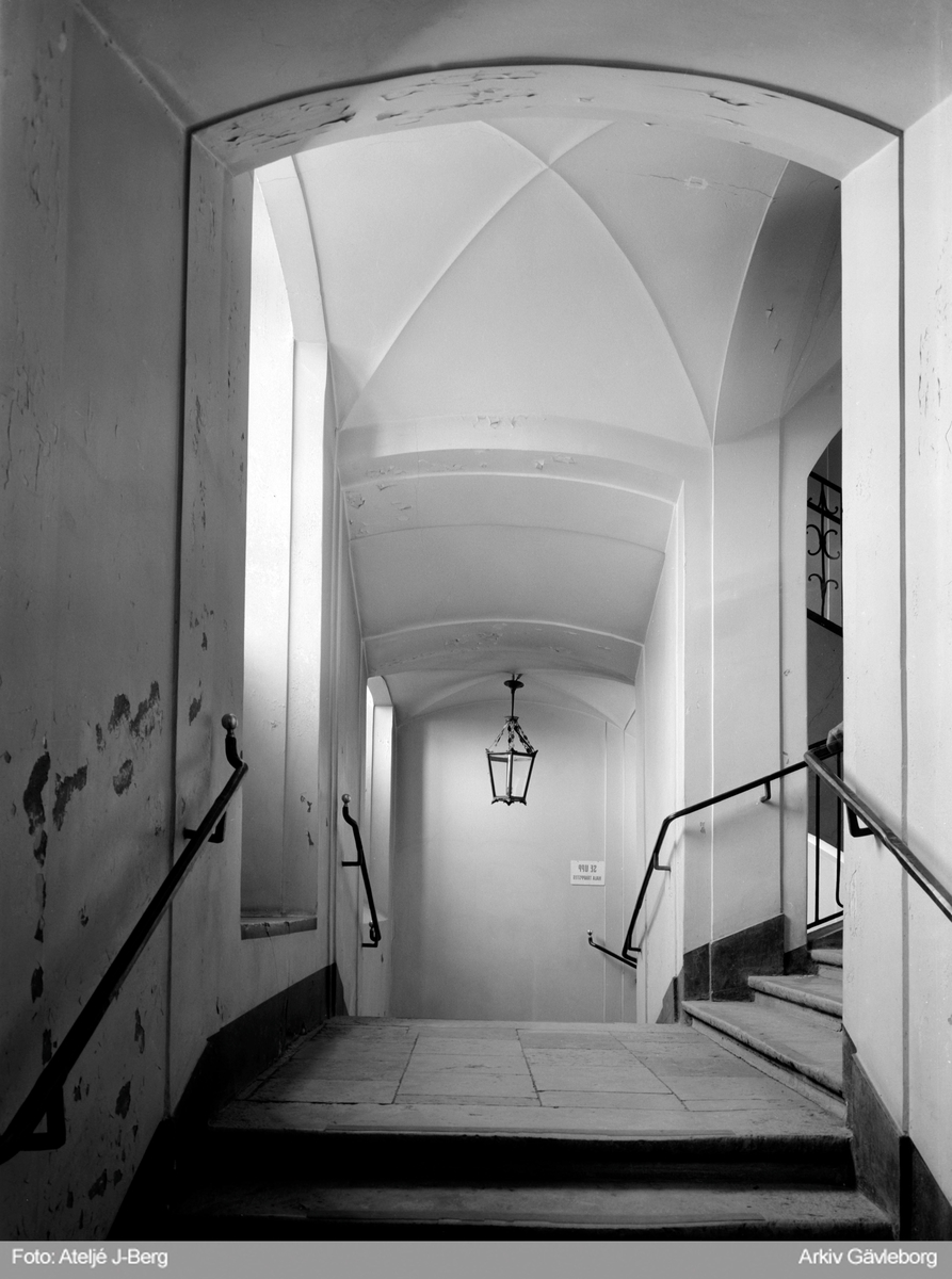 Interiör detaljer från Rådhuset i Gävle, 1959.