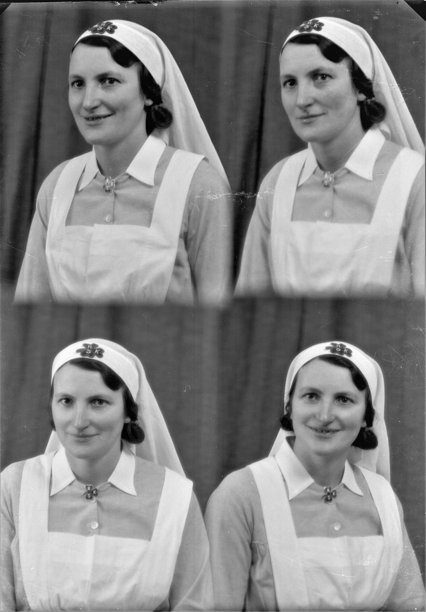 Portrett. Ung kvinne i sykepleier uniform. Bestilt av Søster Eli