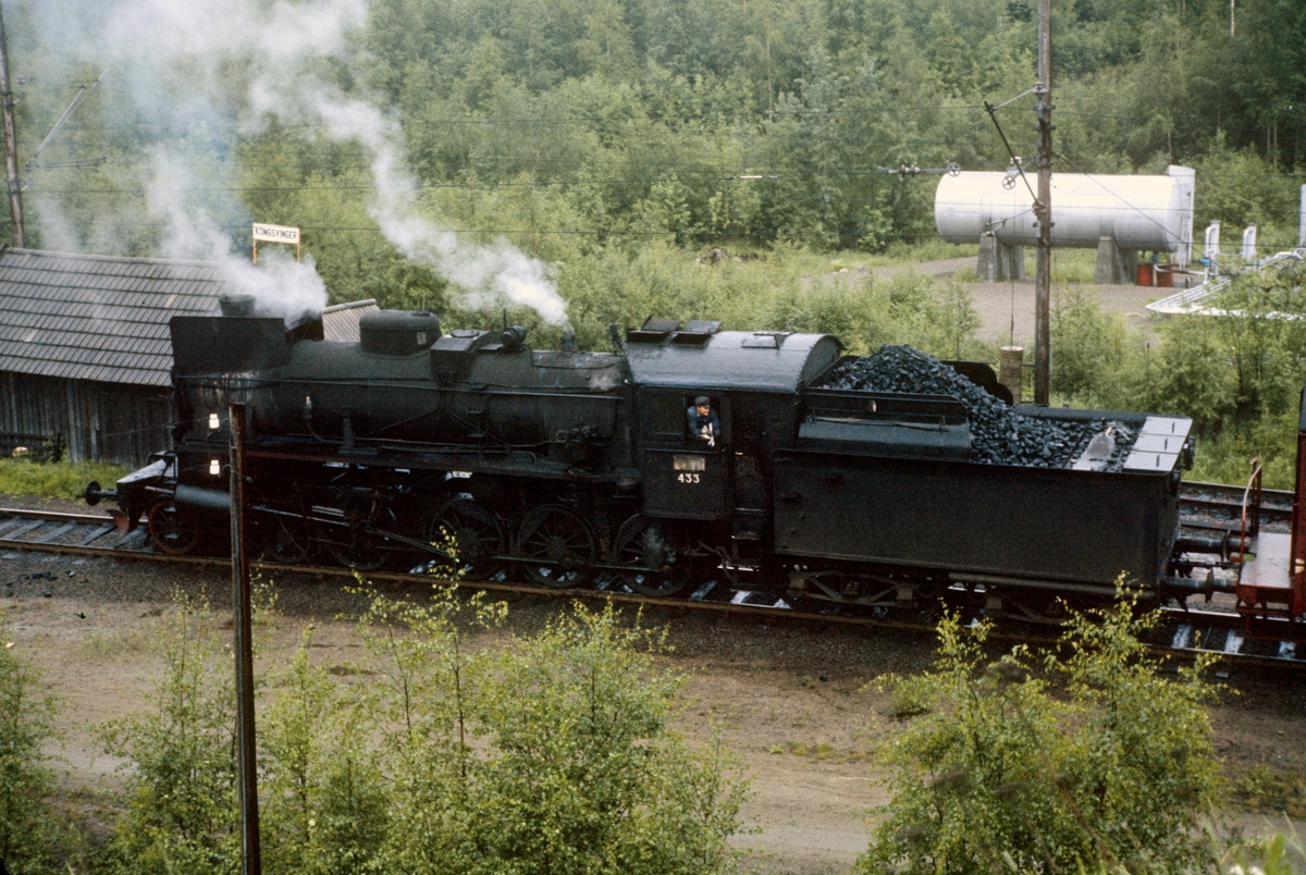 Damplokomotiv type 26c nr. 433. Skifting på Kongsvinger stasjon