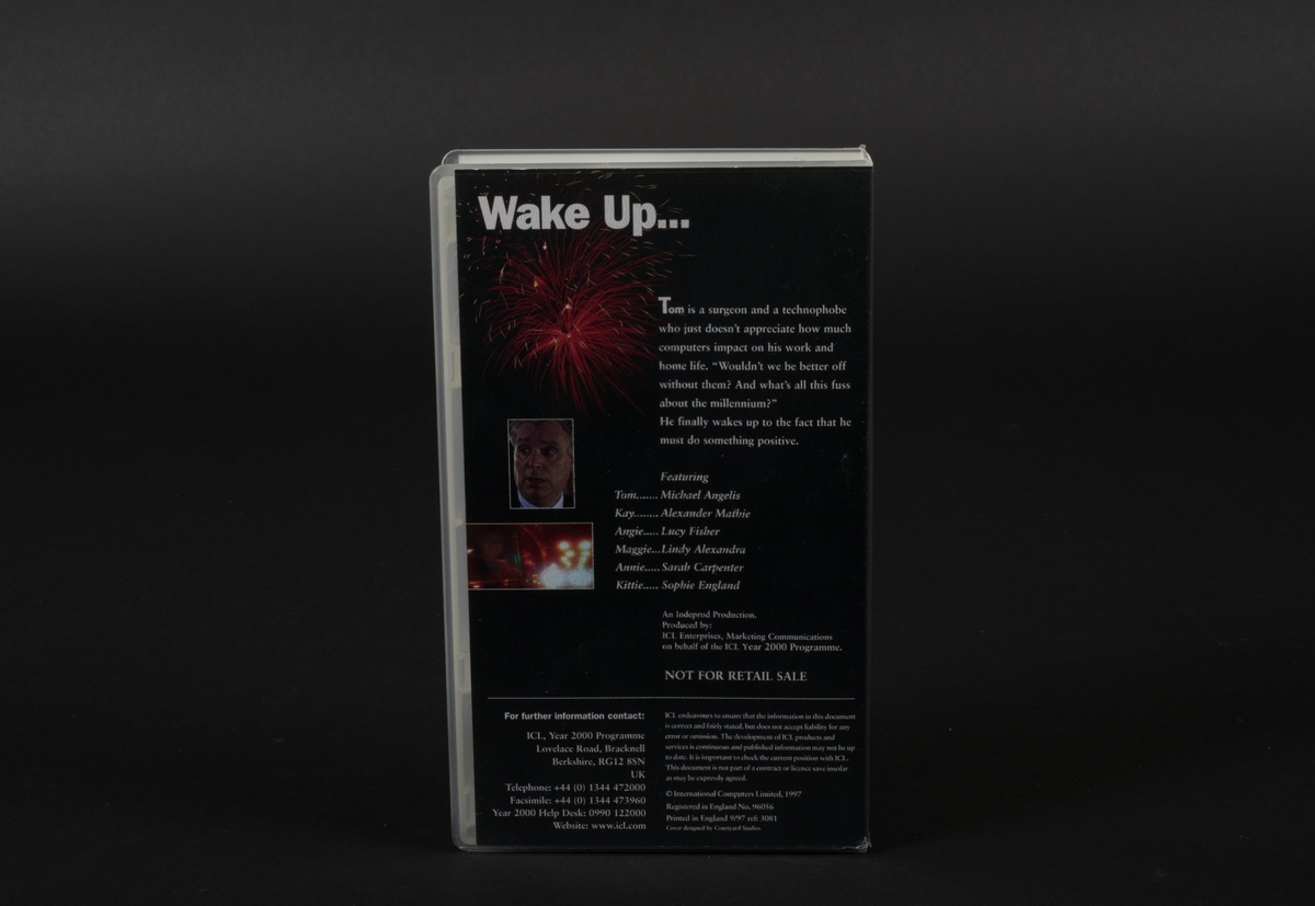 ICL Dateproof2000 - Year 2000 self helppack
VHS-band i ett fodral. Text på fodralet: "Wake Up..."