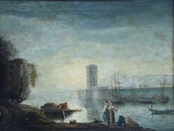 Italiensk havnebilde [Maleri]