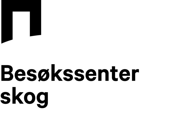 Logo besøkssenter skog, sort hvit