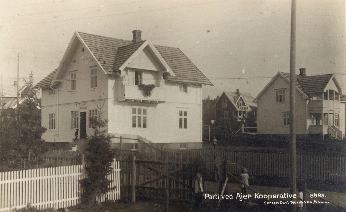 Postkort, Hamar, Aluvegen 31, Ajer Kooperative, kolonialforretning, 
