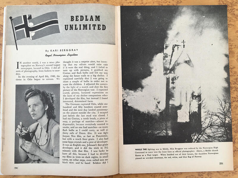 Oppslag fra tidsskriftet MiniCam Photography oktober 1943
