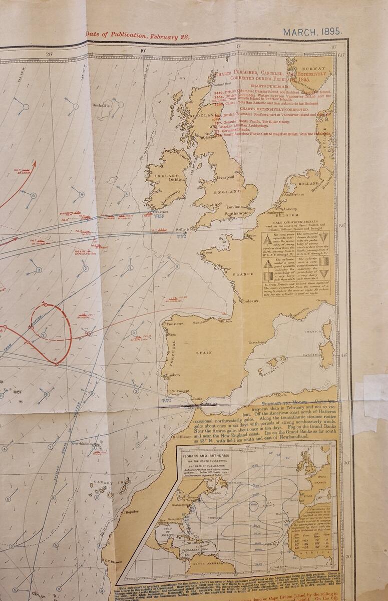 Pilotchart of the North Atlantic Ocean. March 1895.